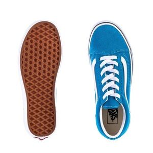 Kids Old Skool Blue/White Vans 🛹